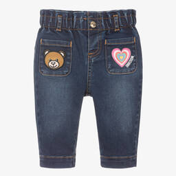 موسكينو Baby-جينز أطفال بناتي قطن دنيم لون كحلي | Childrensalon Outlet