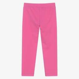 Moschino-Girls Blush Cotton Stretch Leggings | Childrensalon Outlet