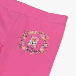 Moschino-Girls Blush Cotton Stretch Leggings | Childrensalon Outlet
