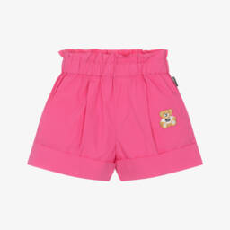 Moschino-Girls Blush Poplin Paperbag Shorts | Childrensalon Outlet