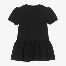 Moschino-Girls Cotton Black Bear Charm Dress | Childrensalon Outlet