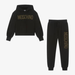 Moschino Kid-Teen-Girls Cotton Logo Studded Tracksuit | Childrensalon Outlet