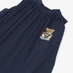 Moschino-Платье из хлопкового поплина синее для девочек | Childrensalon Outlet