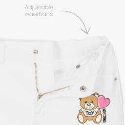 Moschino-تنورة جينز كريمية للبنات بقصة A | Childrensalon Outlet