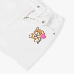 Moschino-تنورة جينز كريمية للبنات بقصة A | Childrensalon Outlet