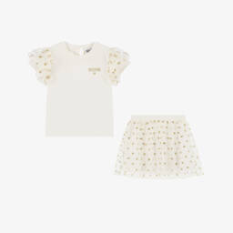 Moschino-Girls Creamy Heart Charm Ensemble | Childrensalon Outlet