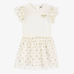 Moschino-Girls Creamy Heart Charm Ensemble | Childrensalon Outlet