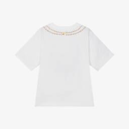 Moschino-Футболка из хлопка с подвеской в виде круассана для девочек | Childrensalon Outlet