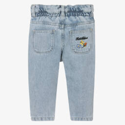 Moschino-Girls Denim Floral Embroidery Jeans | Childrensalon Outlet