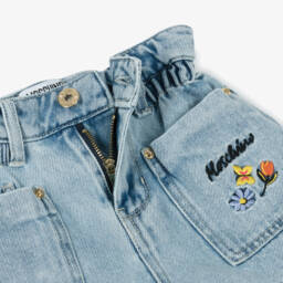 Moschino-Girls Denim & Ivory Floral Ensemble | Childrensalon Outlet