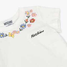 Moschino-Girls Denim & Ivory Floral Ensemble | Childrensalon Outlet