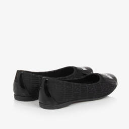 Moschino-Черные жаккардовые балетки для девочек | Childrensalon Outlet