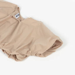 Moschino-Girls Elegant Beige Cotton Top | Childrensalon Outlet