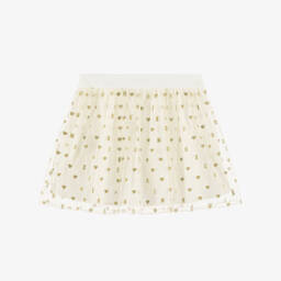 Moschino-Элегантная кремовая юбка из тюля с сердечками для девочек | Childrensalon Outlet