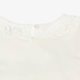 Moschino-تي شيرت دانتيل عاجي أنيق للبنات | Childrensalon Outlet