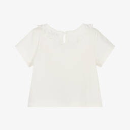 Moschino-تي شيرت دانتيل عاجي أنيق للبنات | Childrensalon Outlet