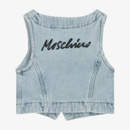 Moschino-Жилет из синего денима с украшениями для девочек | Childrensalon Outlet