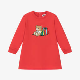 Moschino Baby-Girls Festive Red Teddy Dress | Childrensalon Outlet