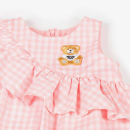Moschino-Girls Gingham Frill Dress & Bloomers | Childrensalon Outlet