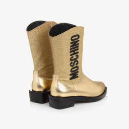 موسكينو-بوت كاوبوي جلد لون ذهبي براق للبنات | Childrensalon Outlet