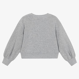 Moschino Кид-Тин-Серый хлопковый свитшот с сердцем | Childrensalon Outlet