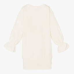Moschino Kid-Teen-Girls Ivory Bear Logo Dress | Childrensalon Outlet