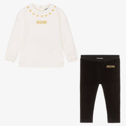 Moschino Baby-Girls Ivory & Black Jersey Set | Childrensalon Outlet