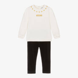 Moschino Baby-Girls Ivory & Black Jersey Set | Childrensalon Outlet