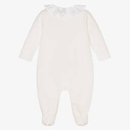 Moschino Малыши-Кремовый хлопковый комбинезон для девочек | Childrensalon Outlet