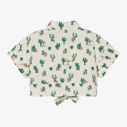 موسكينو Kid-Teen-قميص بطبعة بير قطن بوبلين لون عاجي للبنات | Childrensalon Outlet