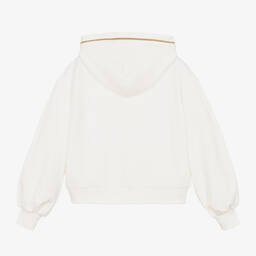 Moschino Кид-Тин-Girls Ivory Cotton Logo Hoodie | Childrensalon Outlet