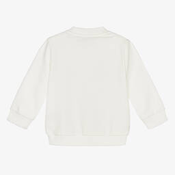 Moschino Малыши-Кремовый хлопковый свитшот с медвежонком | Childrensalon Outlet