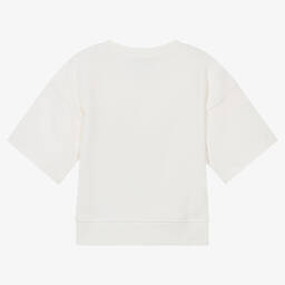 Moschino Kid-Teen-Girls Ivory Cotton Teddy Bear Sweatshirt | Childrensalon Outlet