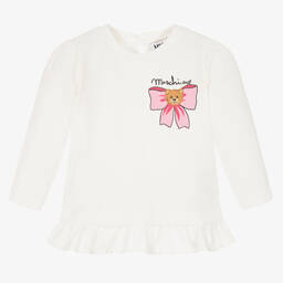 Moschino Baby-Girls Ivory Cotton Top | Childrensalon Outlet