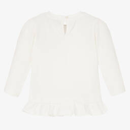 Moschino Baby-Girls Ivory Cotton Top | Childrensalon Outlet