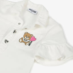 Moschino-Платье из кремового денима с медвежонком для девочек | Childrensalon Outlet