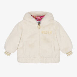 موسكينو Baby-جاكيت أطفال بناتي فرو صناعي لون عاجي | Childrensalon Outlet