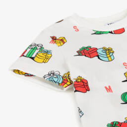 Moschino Kid-Teen-تيشيرت بنقشة هدايا الإحتفالات قطن لون عاجي | Childrensalon Outlet