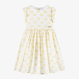Moschino Kid-Teen-Girls Ivory & Gold Teddy Bear Dress | Childrensalon Outlet
