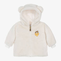 Moschino Малыши-Girls Ivory Plush Teddy Coat | Childrensalon Outlet