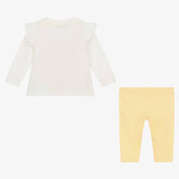 Moschino Baby-Girls Ivory & Yellow Cotton Leggings Set | Childrensalon Outlet
