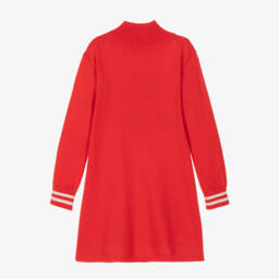 Moschino Kid-Teen-Girls Knitted Red Logo Dress | Childrensalon Outlet