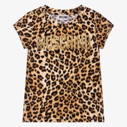 Moschino Kid-Teen-Girls Leopard Print T-Shirt | Childrensalon Outlet