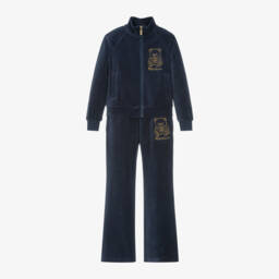 Moschino Kid-Teen-Girls Navy Velour Bear Set | Childrensalon Outlet