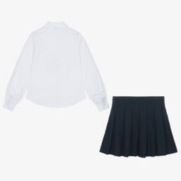 Moschino Kid-Teen-Girls Off-White & Navy Skirt Ensemble | Childrensalon Outlet