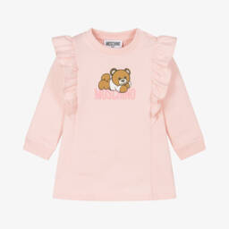 Moschino Baby-Girls Organic Cotton Pink Dress | Childrensalon Outlet
