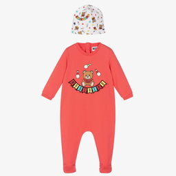 Moschino Малыши-Розовый комбинезон и шапочка для девочек | Childrensalon Outlet