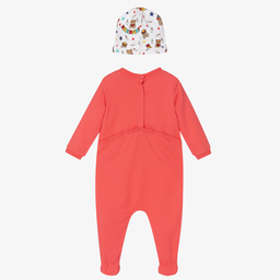 Moschino Малыши-Розовый комбинезон и шапочка для девочек | Childrensalon Outlet
