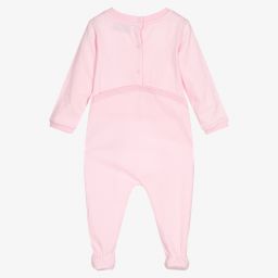 Moschino Baby-Girls Pink Cotton Babygrow | Childrensalon Outlet