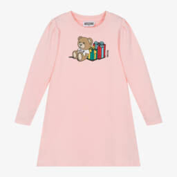 Moschino Kid-Teen-Girls Pink Cotton Bear Dress | Childrensalon Outlet